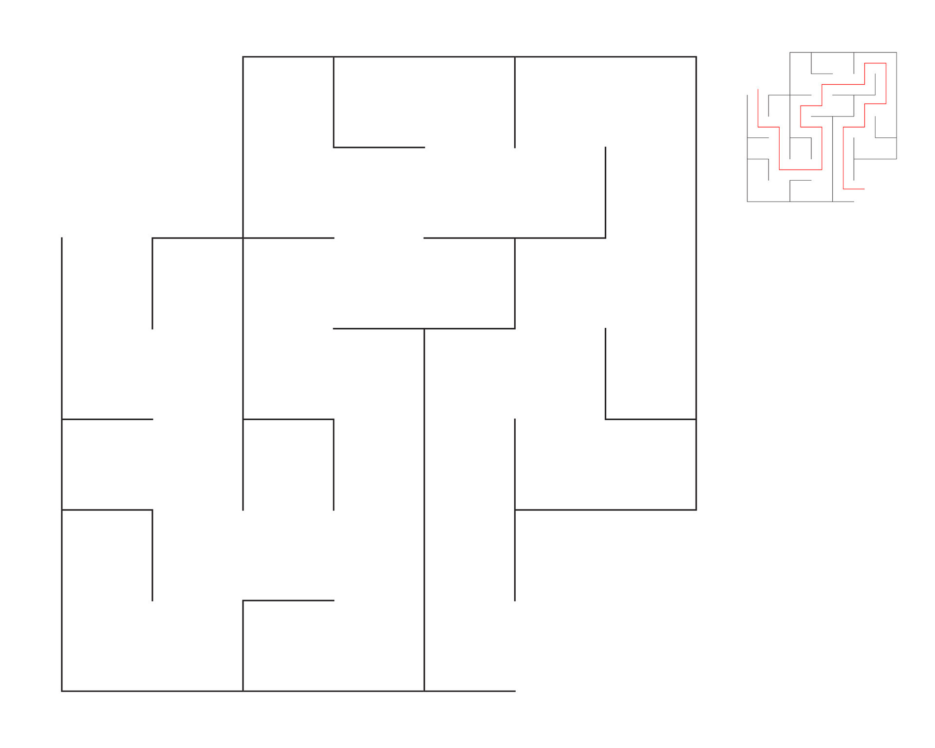 Square maze, logic game with labyrinths. maze game. A maze with answers