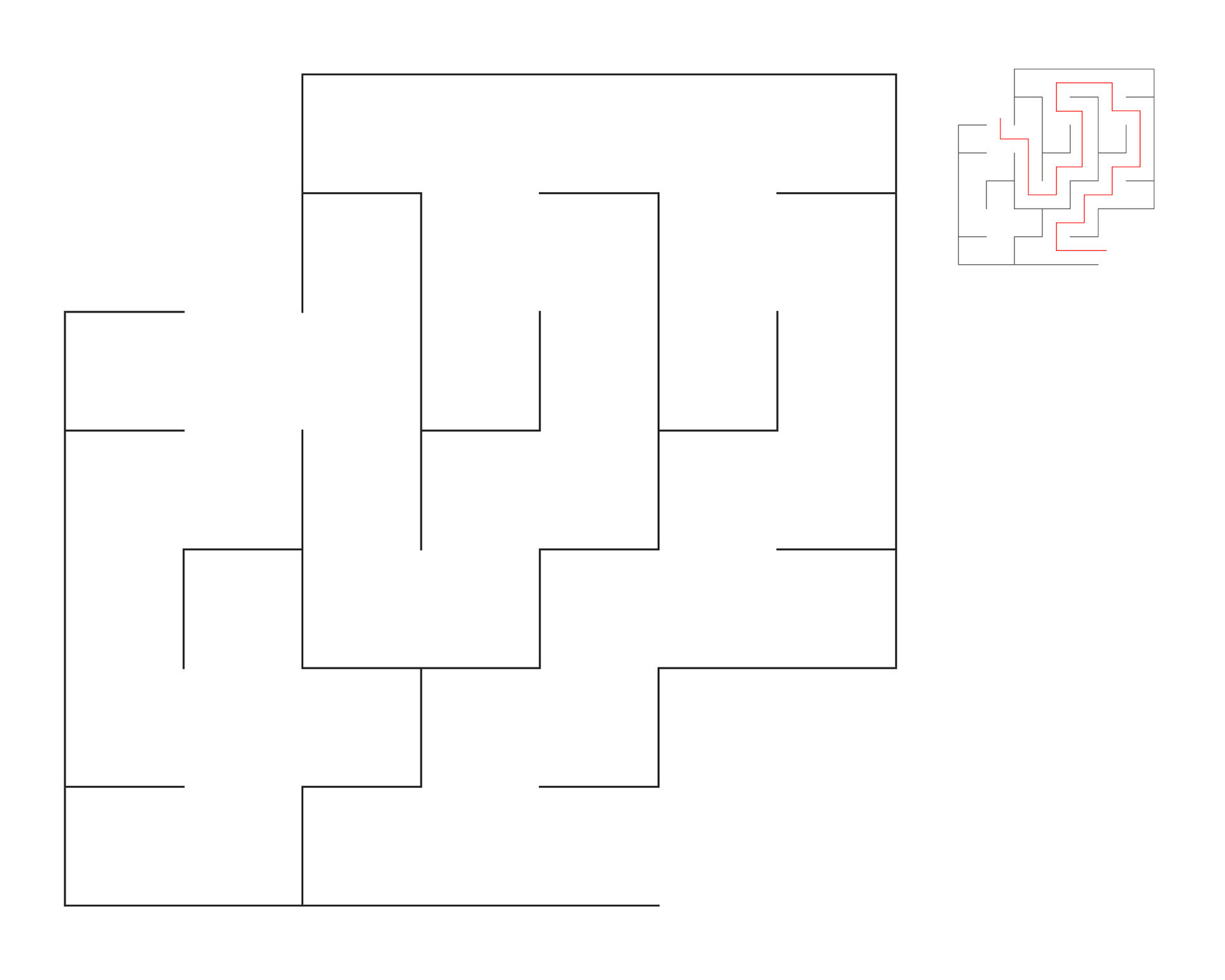 Square maze, logic game with labyrinths. maze game. A maze with answers