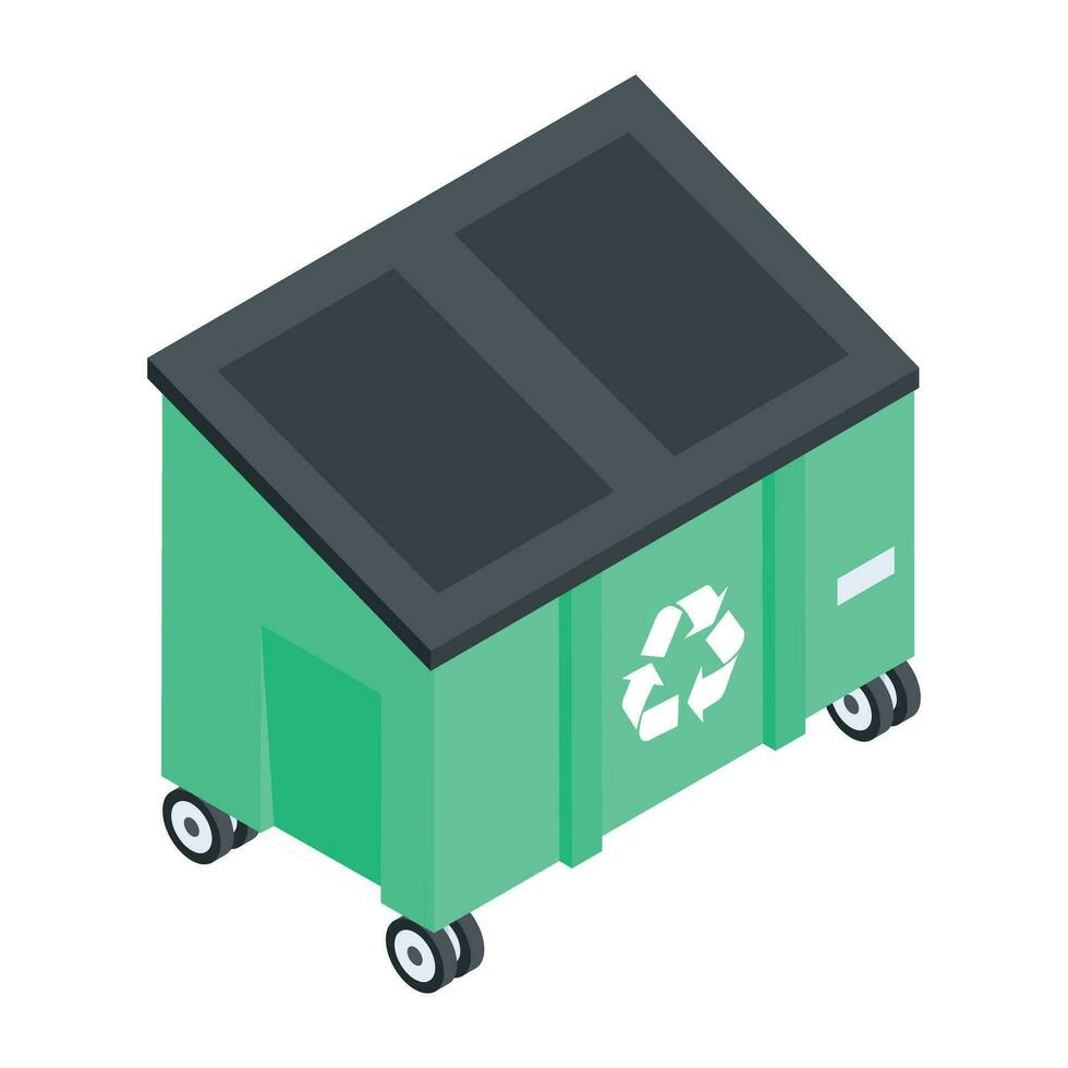 Recycling dumpster premium isometric illustration vector