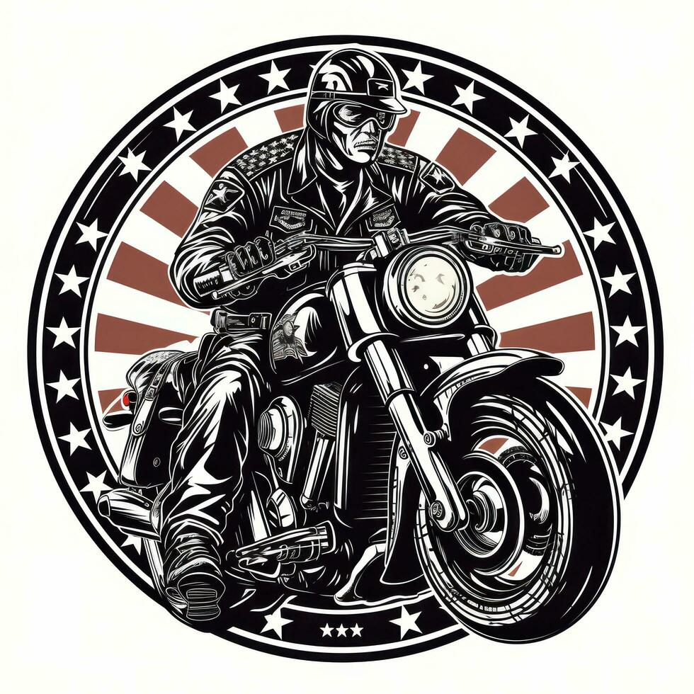 Black motorcycle club logo photo