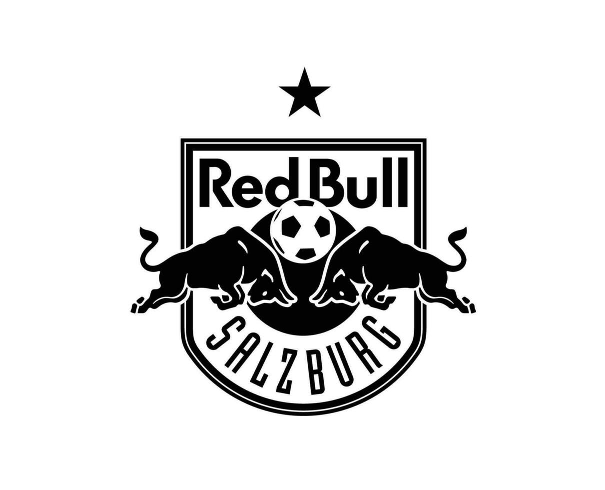 Red Bull Salzburg Club Logo Symbol Black Austria League Football Abstract Design Vector Illustration