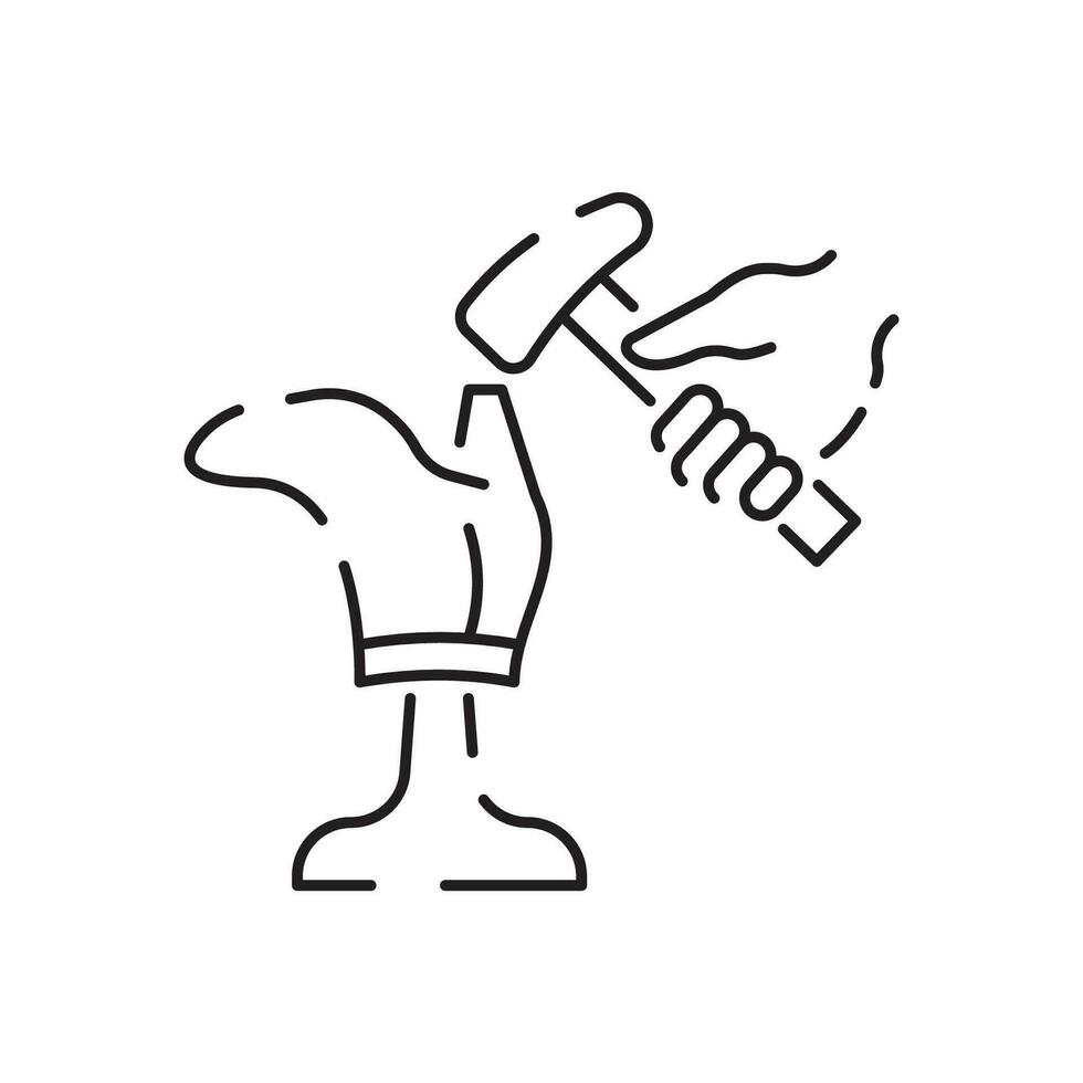 Shoemaker line icon. Shoes seller line icon vector. shoes seller sign. isolated contour symbol black illustration. vector