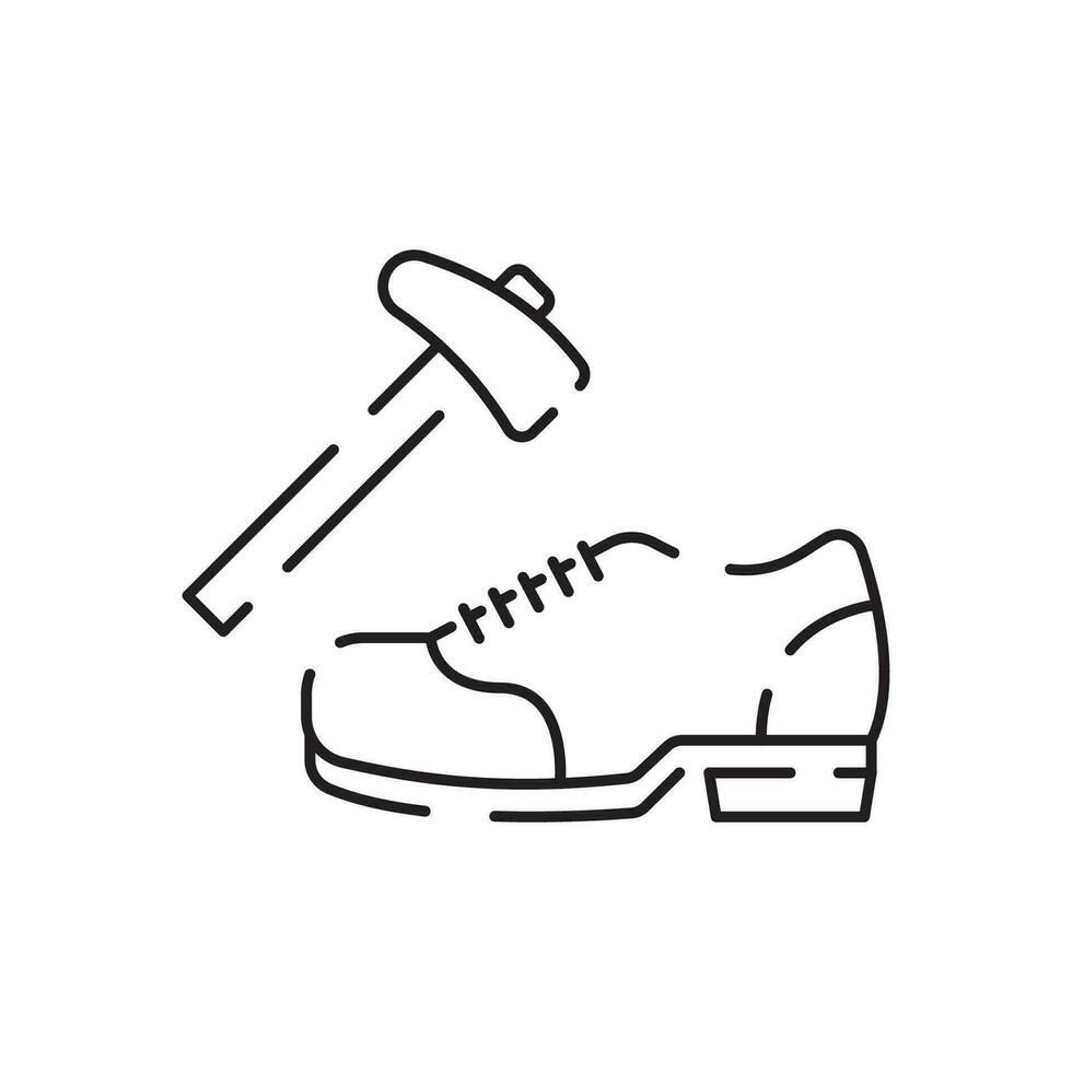 Shoemaker line icon. Shoes seller line icon vector. shoes seller sign. isolated contour symbol black illustration. vector