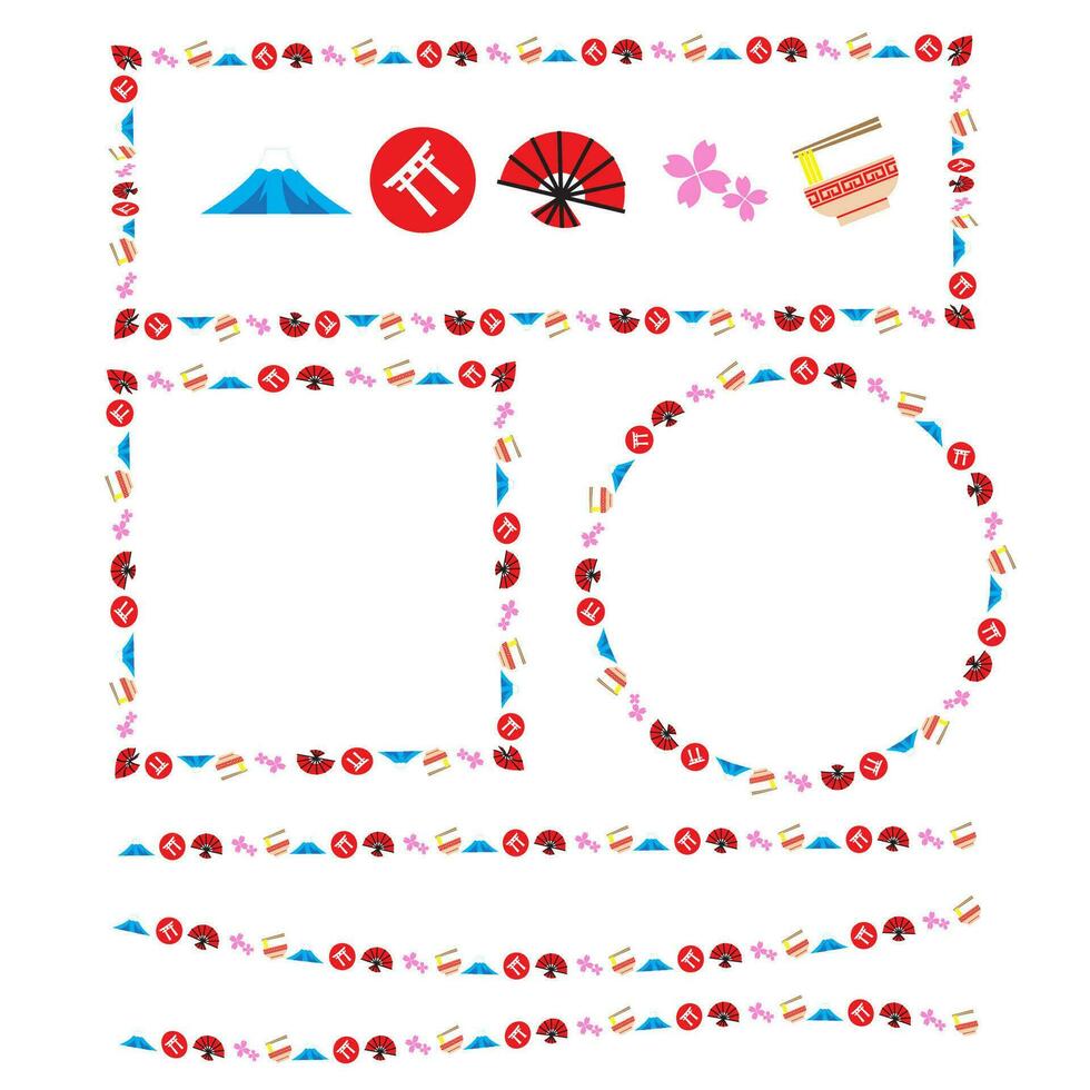 The Boarderline Japanese elements icon for decoration concept vector