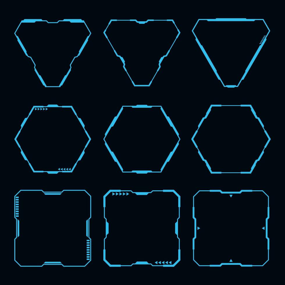 Vector geometric shape technology futuristic frame element.