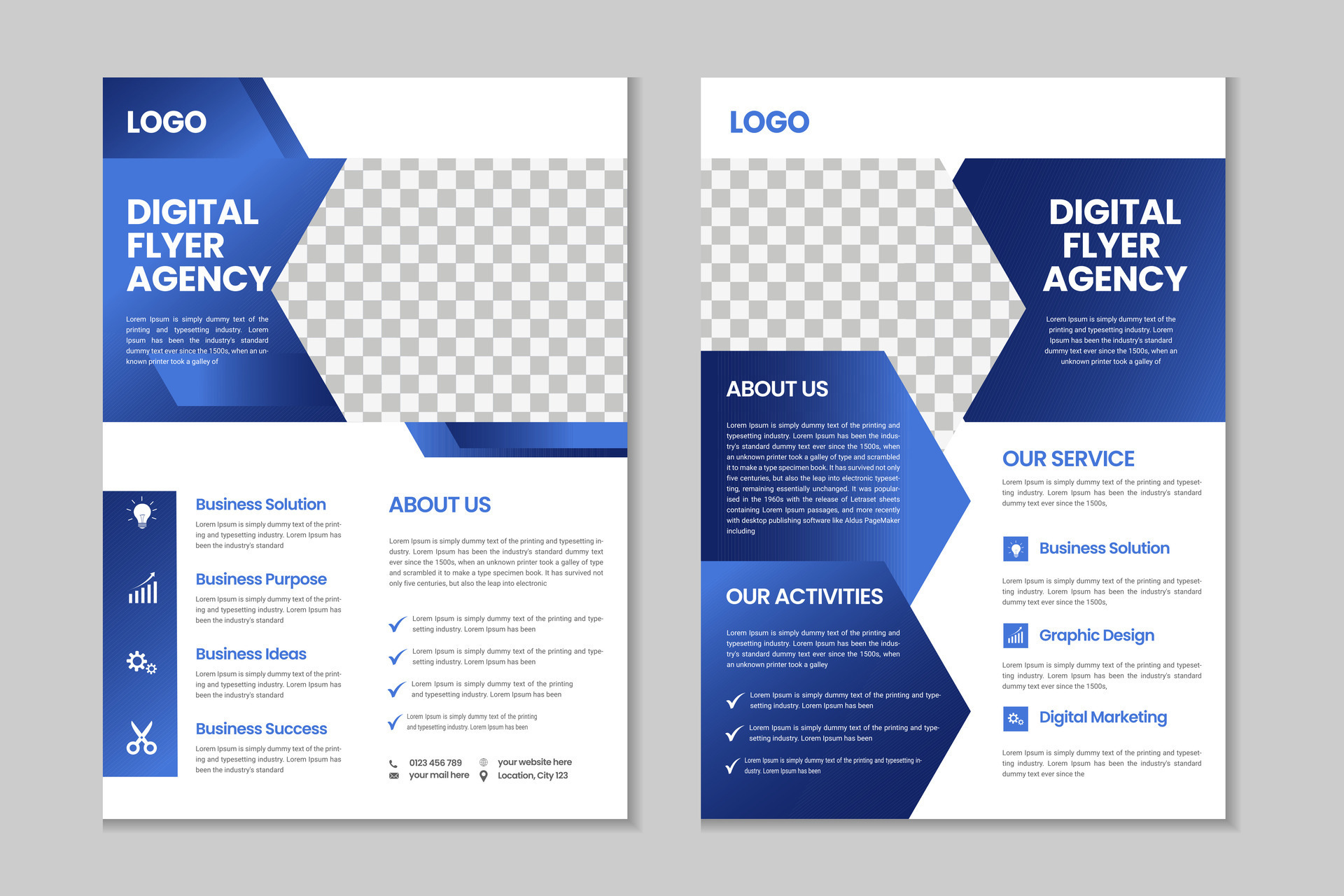 A4 Corporate free flyer template pamphlet 2 pages marketing flyer