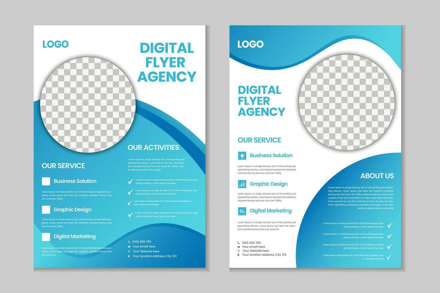 A4 Corporate free flyer template, pamphlet, 2 pages marketing flyer ...