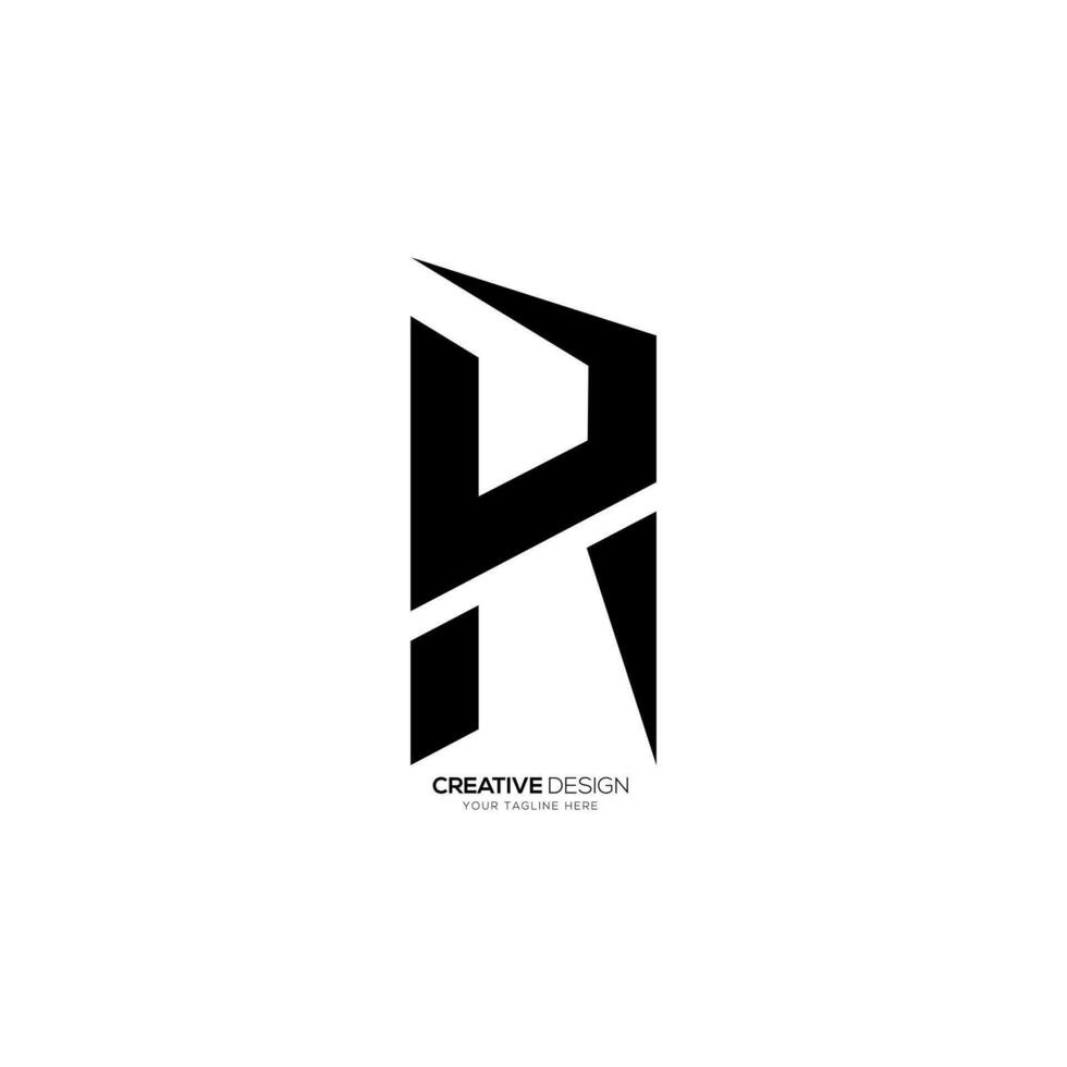 Letter r p h modern geometric shape unique abstract monogram logo vector