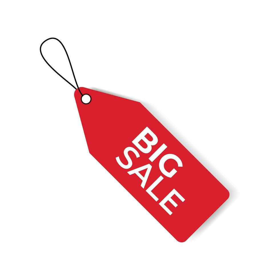 grande rebaja precio etiqueta rojo etiqueta aislado en un blanco antecedentes. vector ilustración.