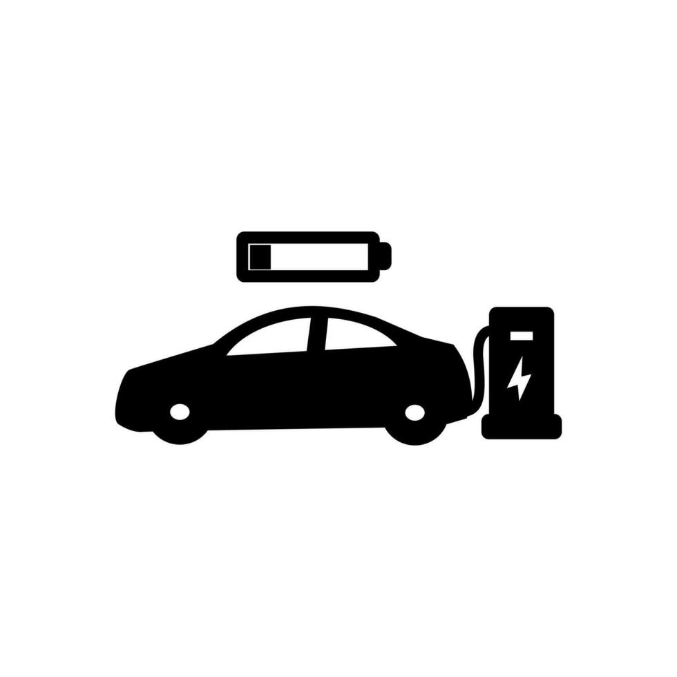 electric car icon on a white background vector