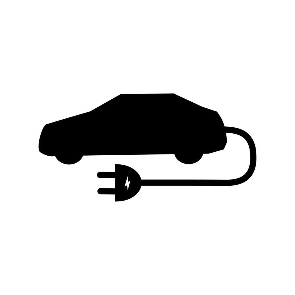 electric car icon on a white background vector