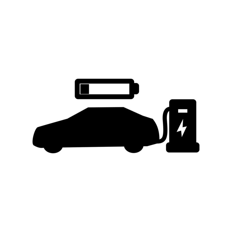 electric car icon on a white background vector