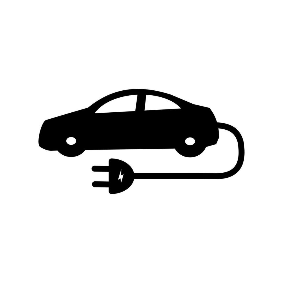 electric car icon on a white background vector