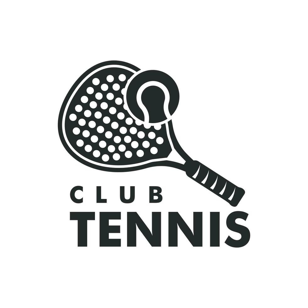 Vintage Paddle Tennis Club Logo with Ball Paddle Icon vector