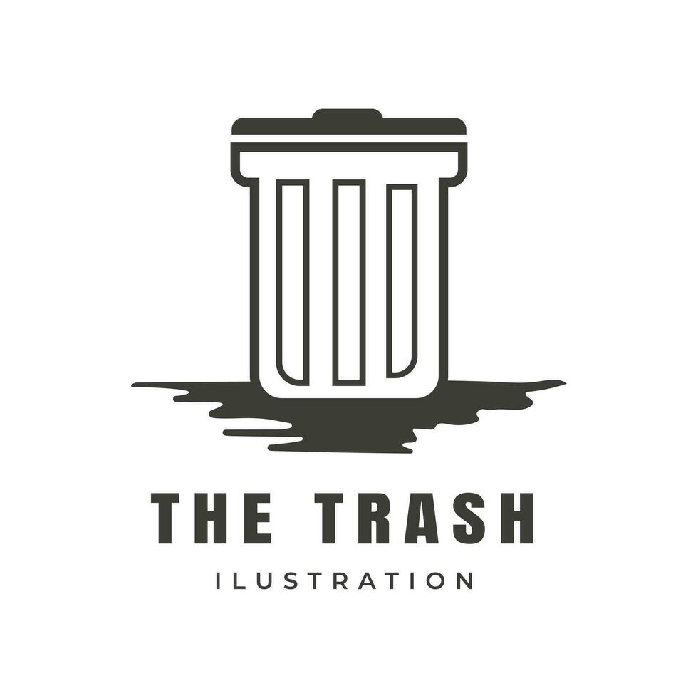 Retro vector Vintage Empty Trash can illustration