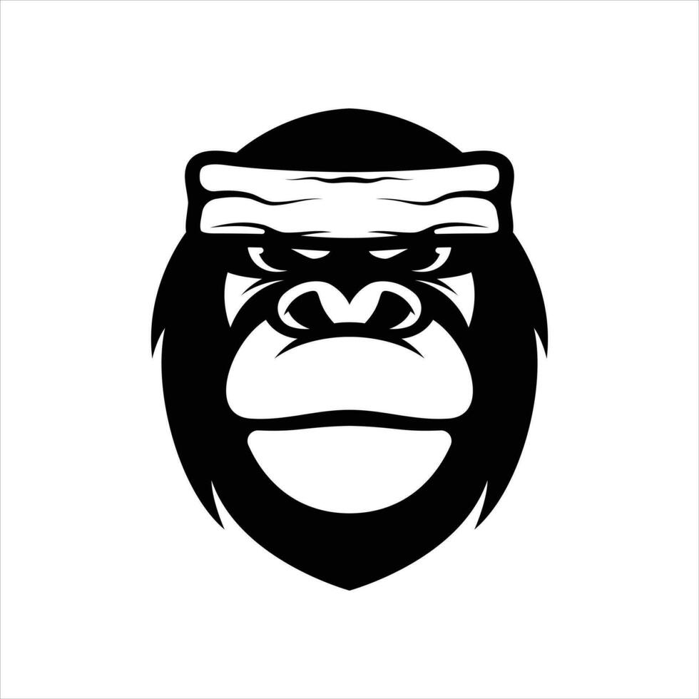 Ape Headband Outline Mascot Design vector
