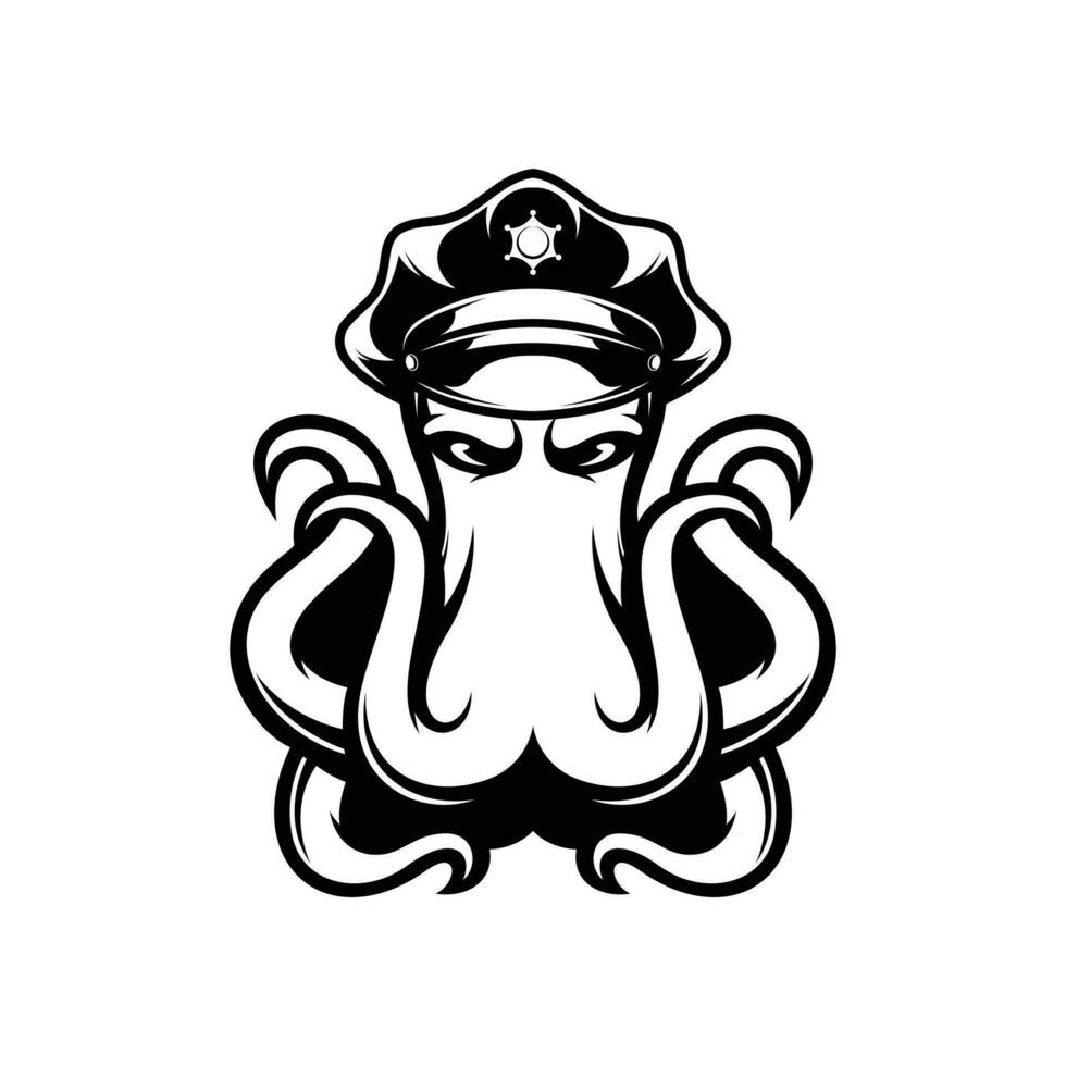 pulpo policía contorno vector