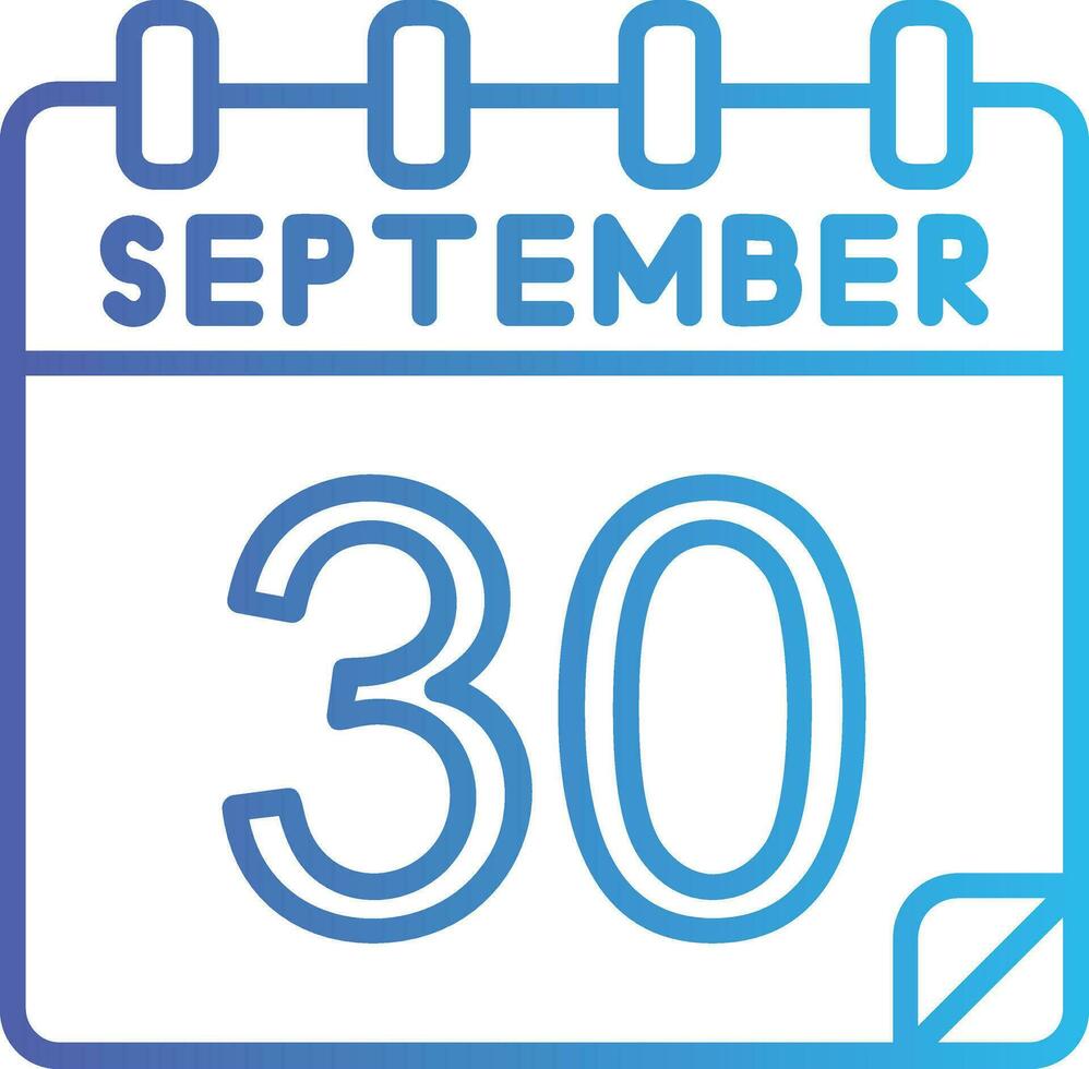 30 September Vector Icon