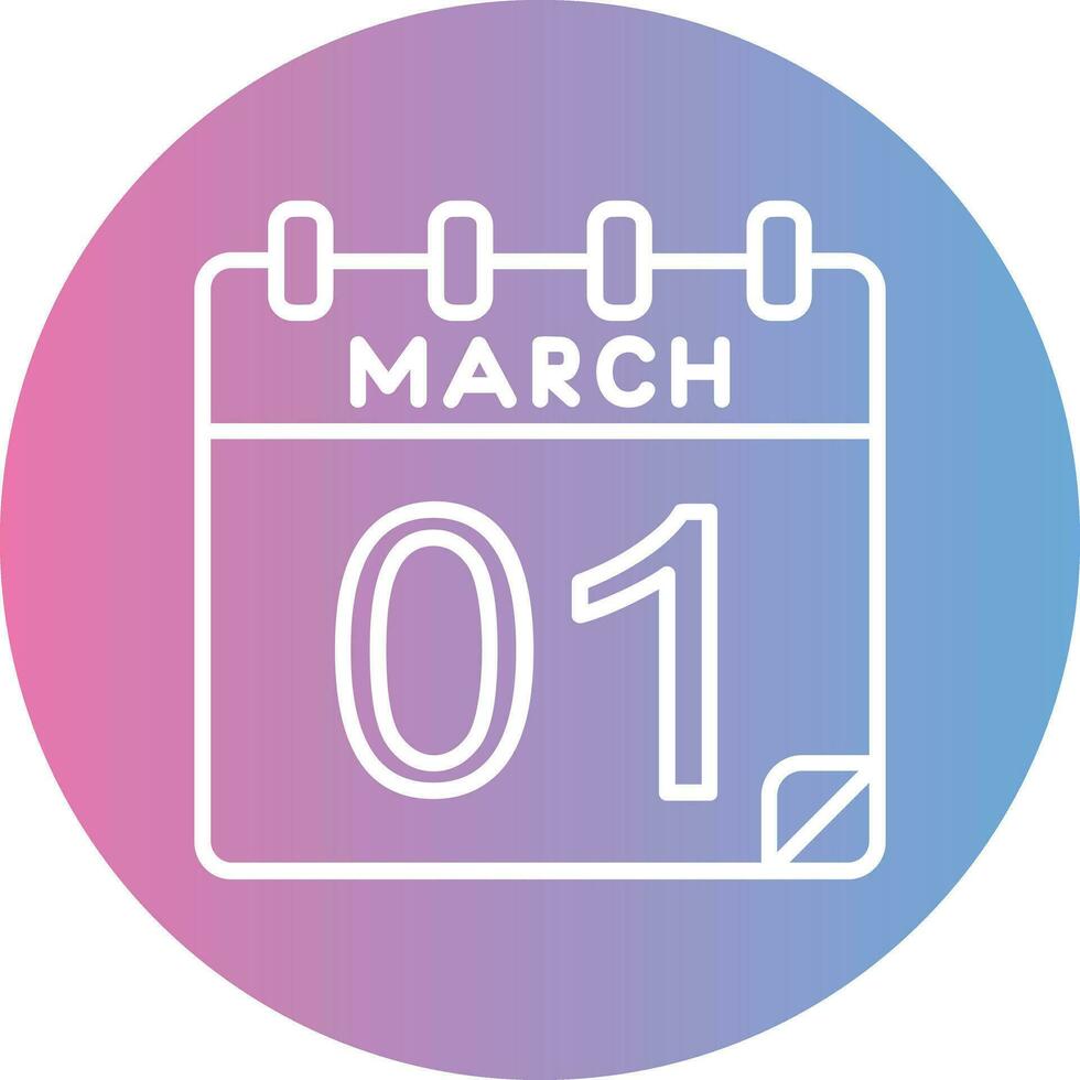 1 March Vector Icon
