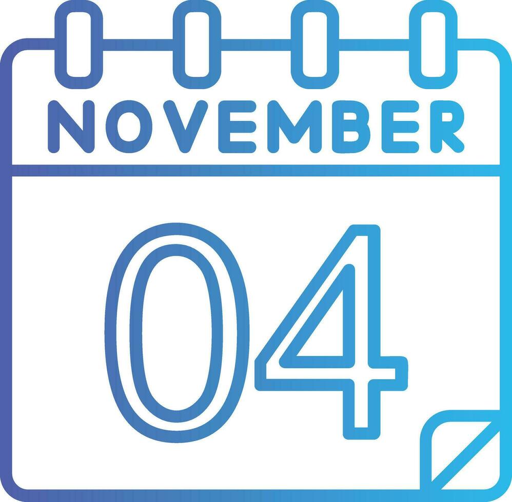 4 4 noviembre vector icono