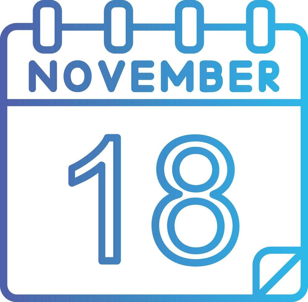 18 noviembre vector icono