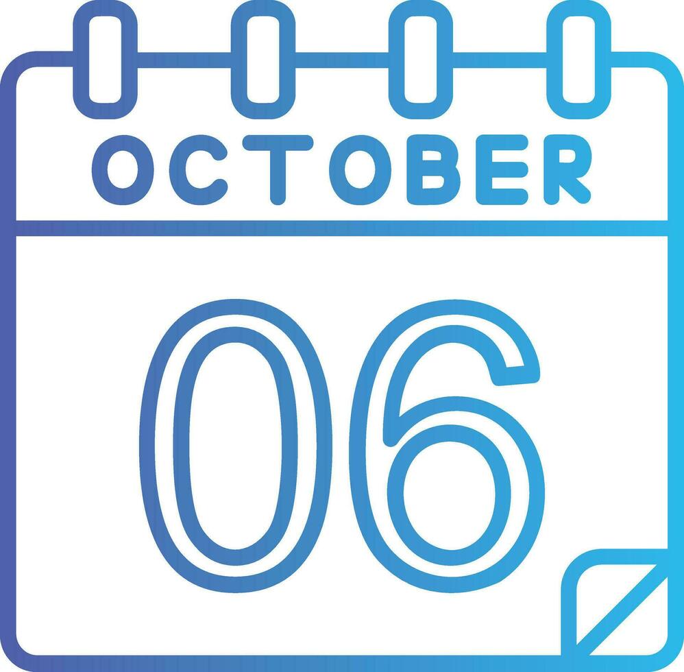 6 October Vector Icon