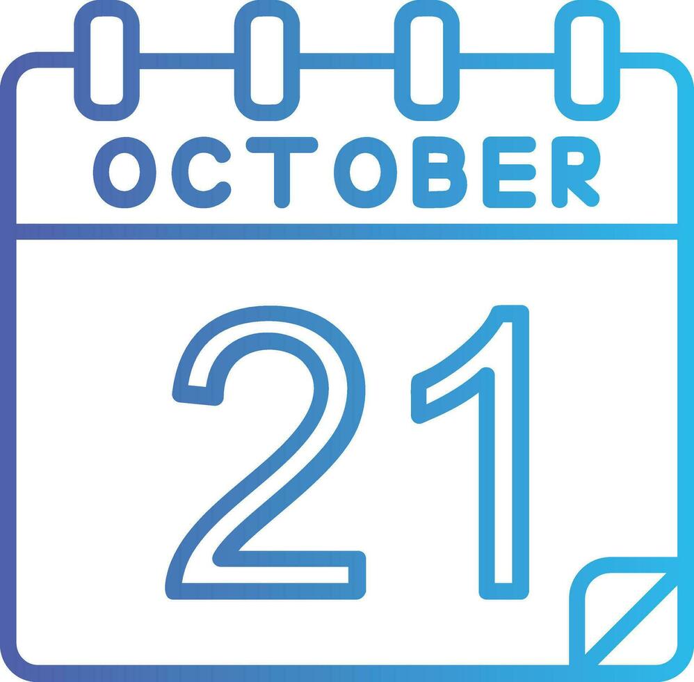 21 October Vector Icon