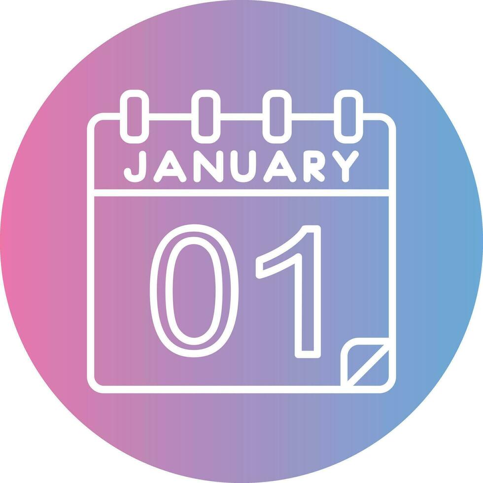 1 January Vector Icon