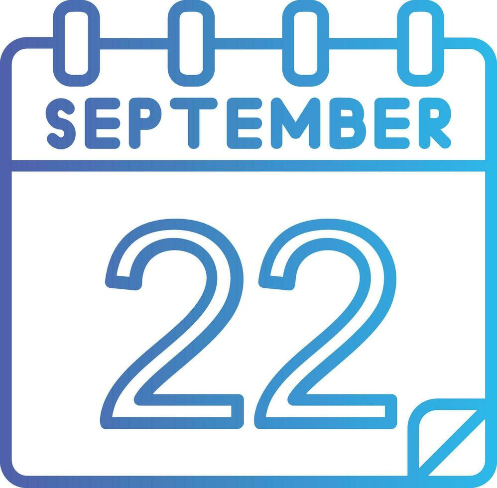 22 September Vector Icon