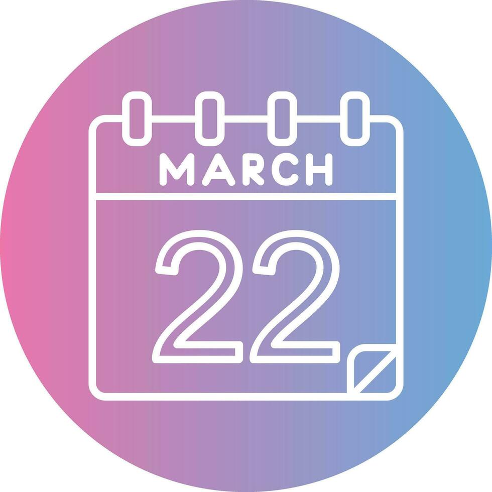 22 March Vector Icon