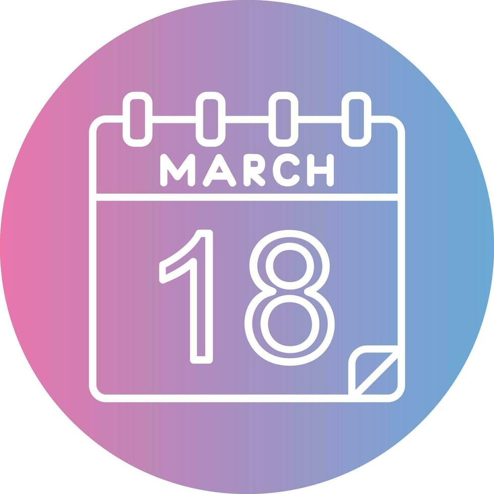18 March Vector Icon