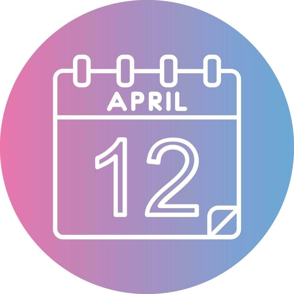 12 April Vector Icon