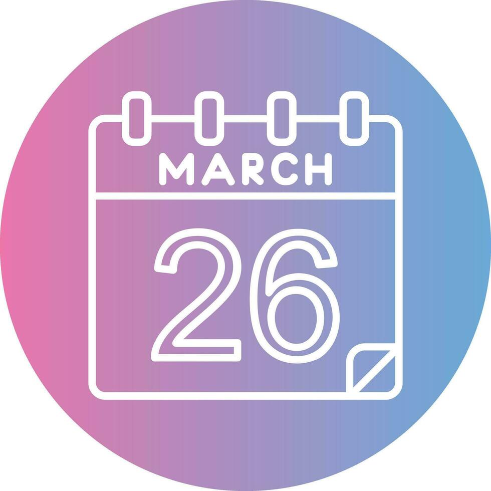 26 March Vector Icon