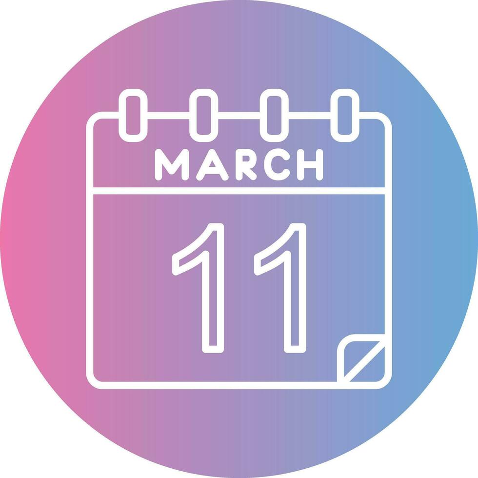 11 March Vector Icon