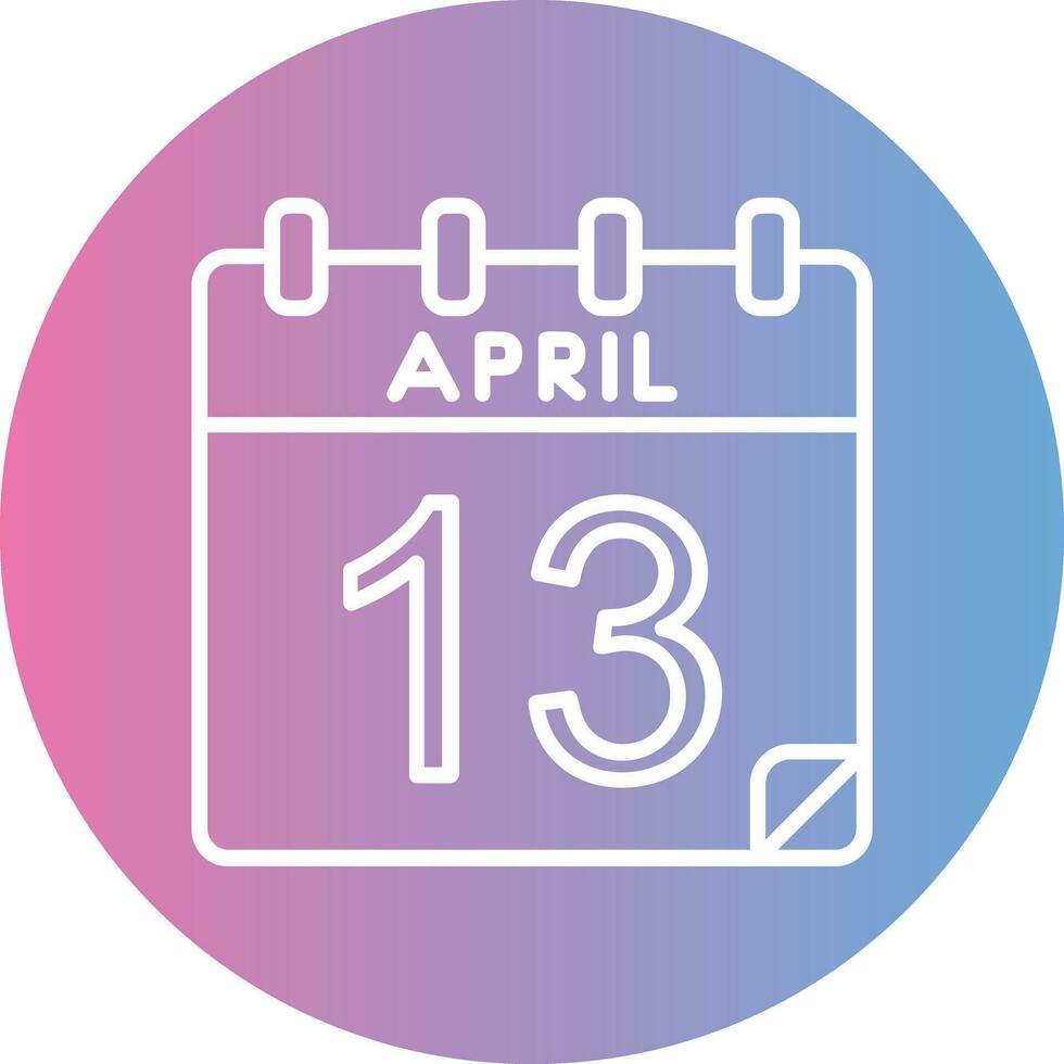 13 April Vector Icon