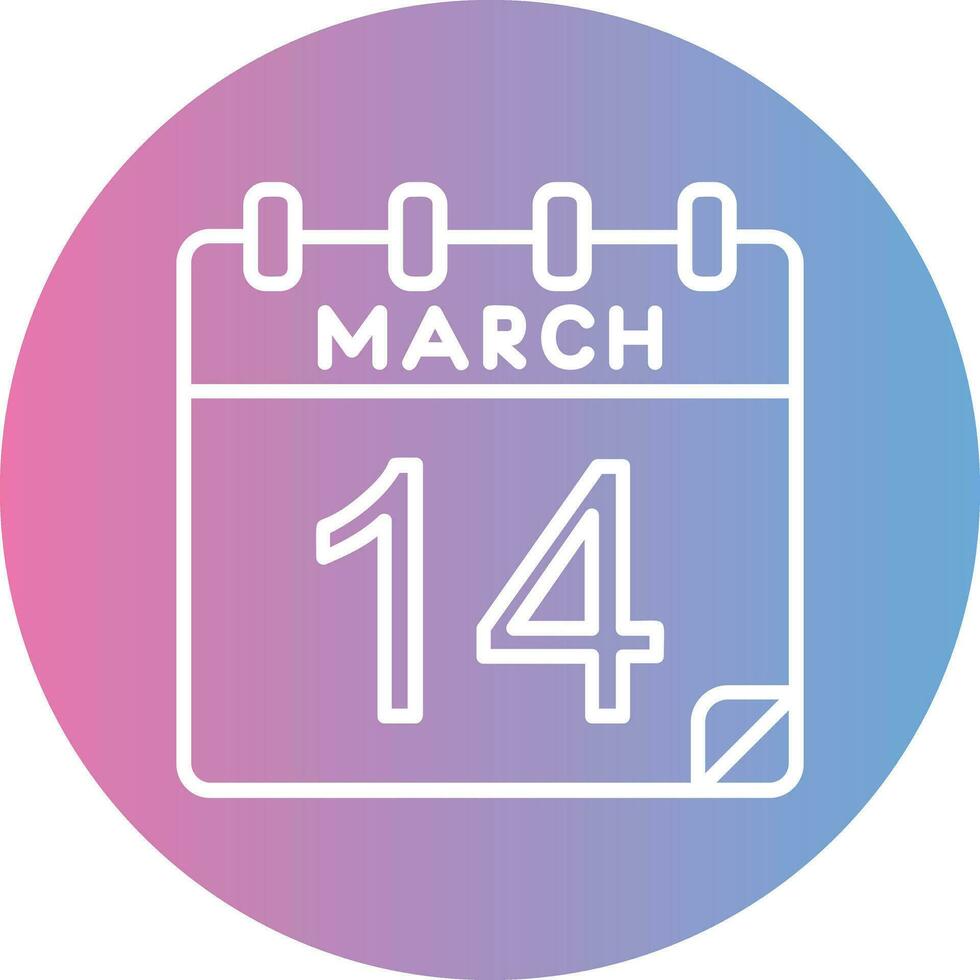 14 March Vector Icon