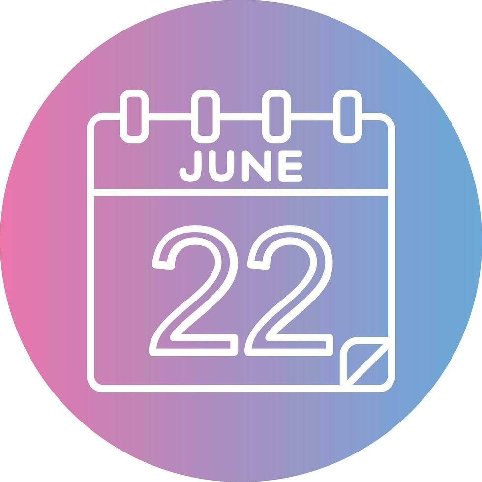 22 junio vector icono