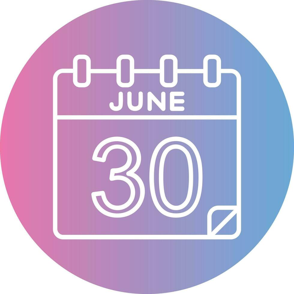 30 junio vector icono