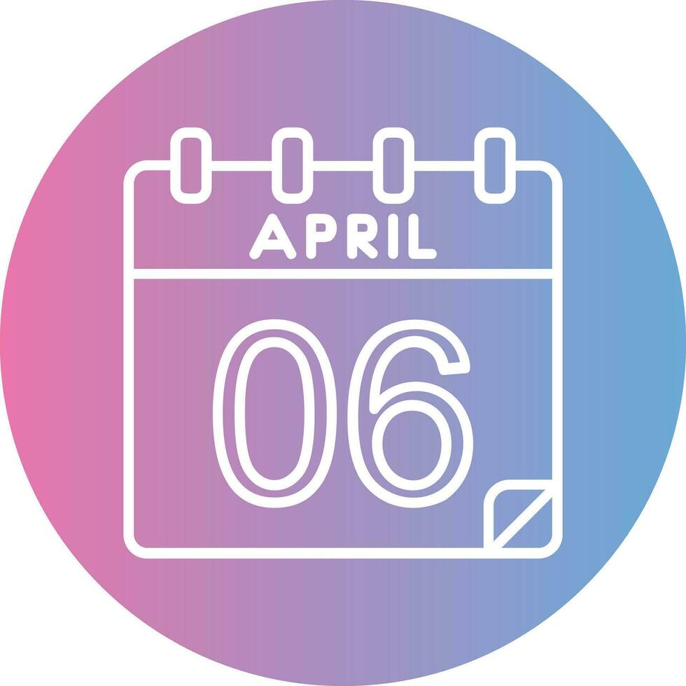 6 April Vector Icon