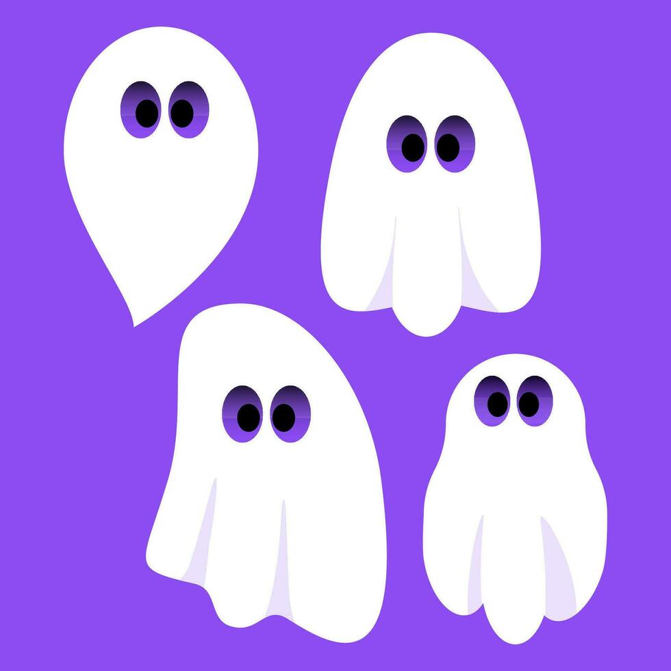 Vector cute ghosts for Halloween holiday