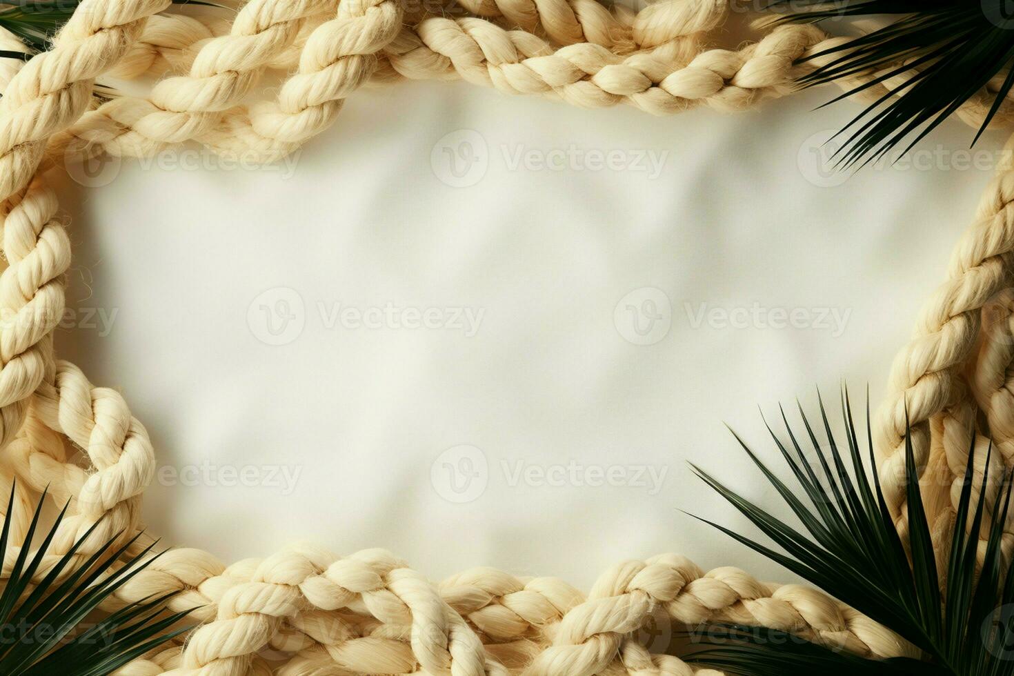 Paper and sea blend Nautical rope detail enhances the beauty of blank sheet AI Generated photo
