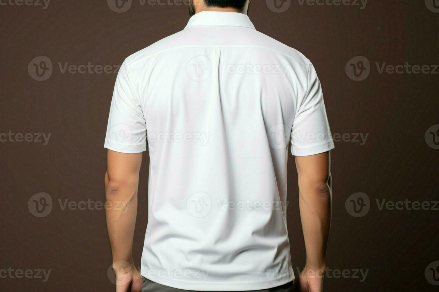 a la medida estilo posterior ver de de los hombres blanco polo, encarnando inteligente y relajado profesionalismo ai generado foto