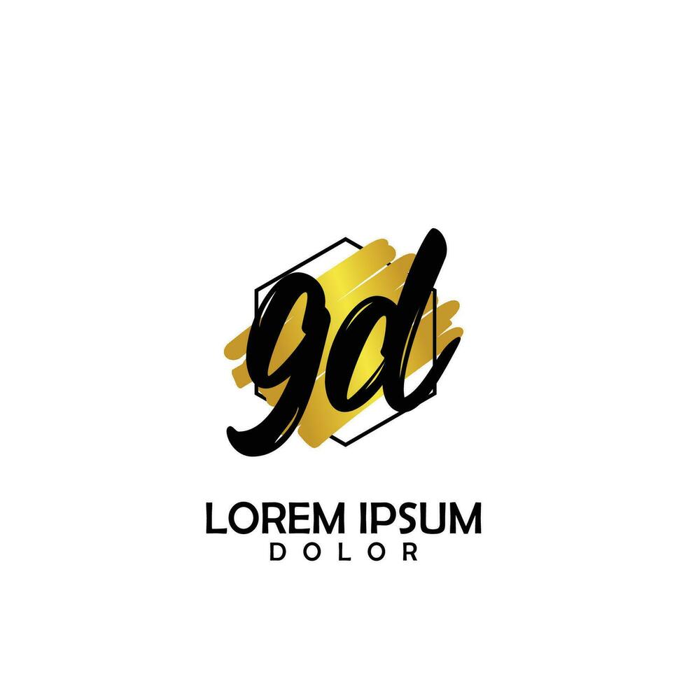 GD Initial Brush In Circle Frame Template Design vector