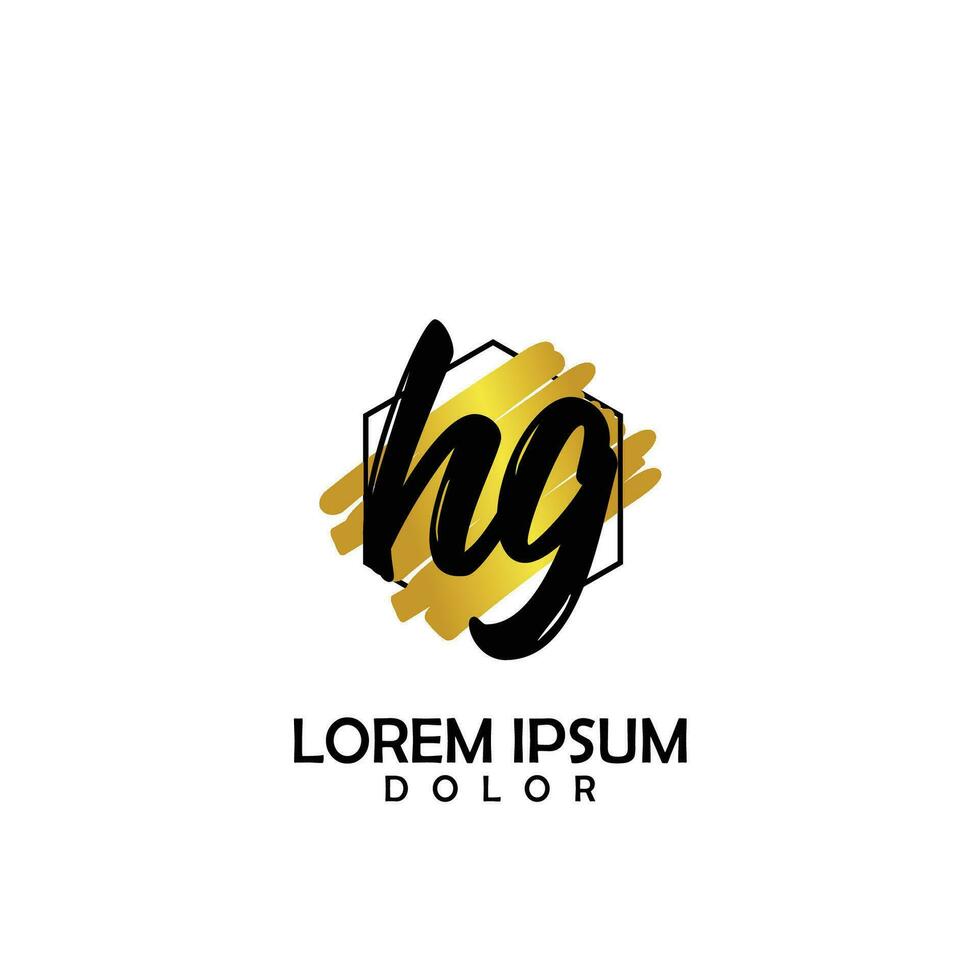 HG Initial Brush In Circle Frame Template Design vector