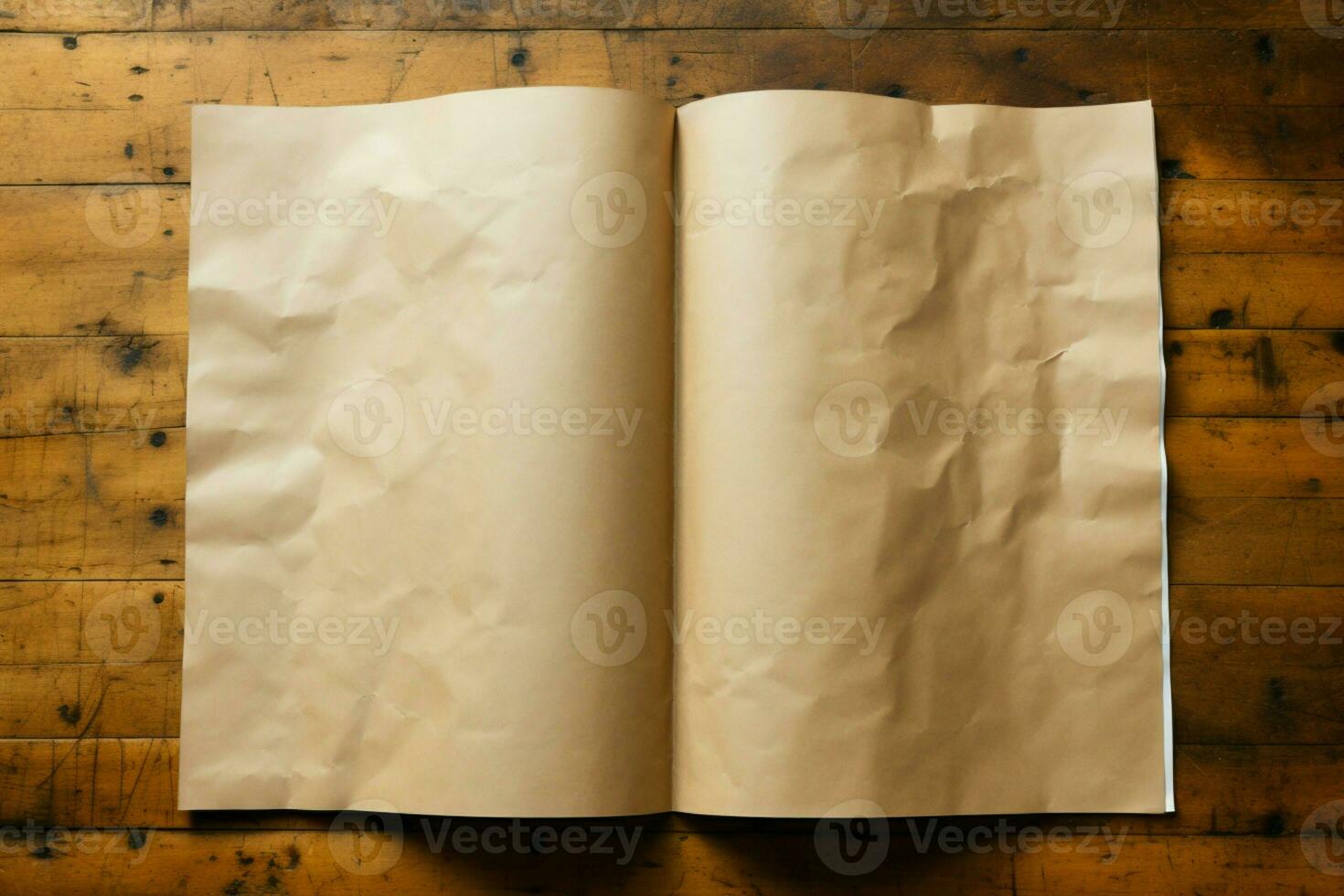 Blank paper copy, a cover document awaiting words to adorn its surface AI Generated photo