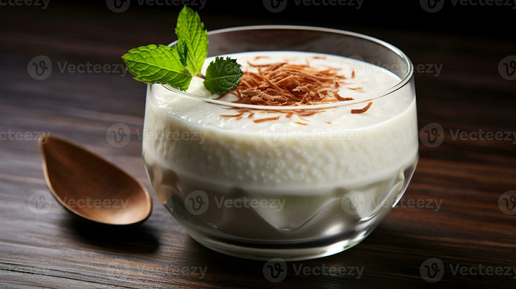 Photo of Coconut Tapioca Pudding as a dish in a high-end restaurant. Generative AI
