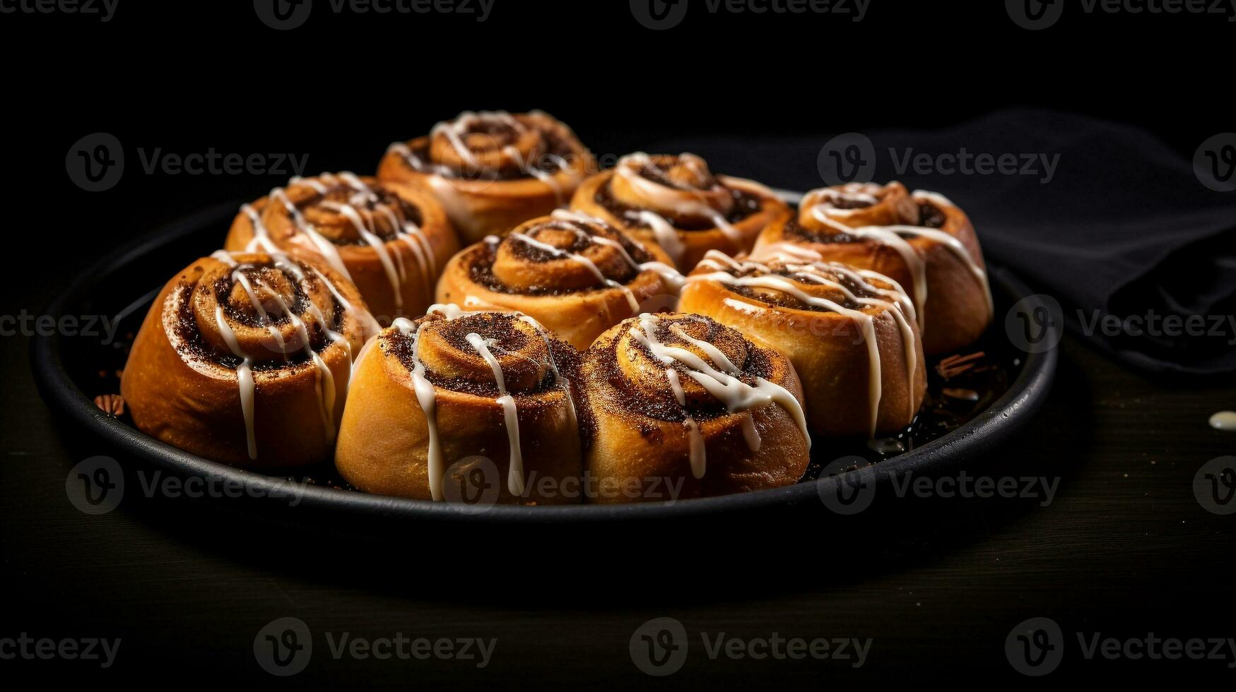 Photo of Cinnamon Rolls as a dish in a high-end restaurant. Generative AI