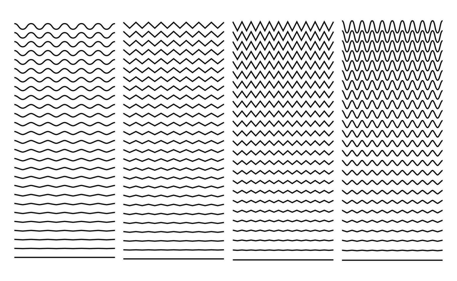Thin wavy lines seamless pattern. Repeatable wavy zigzag lines vector pattern.