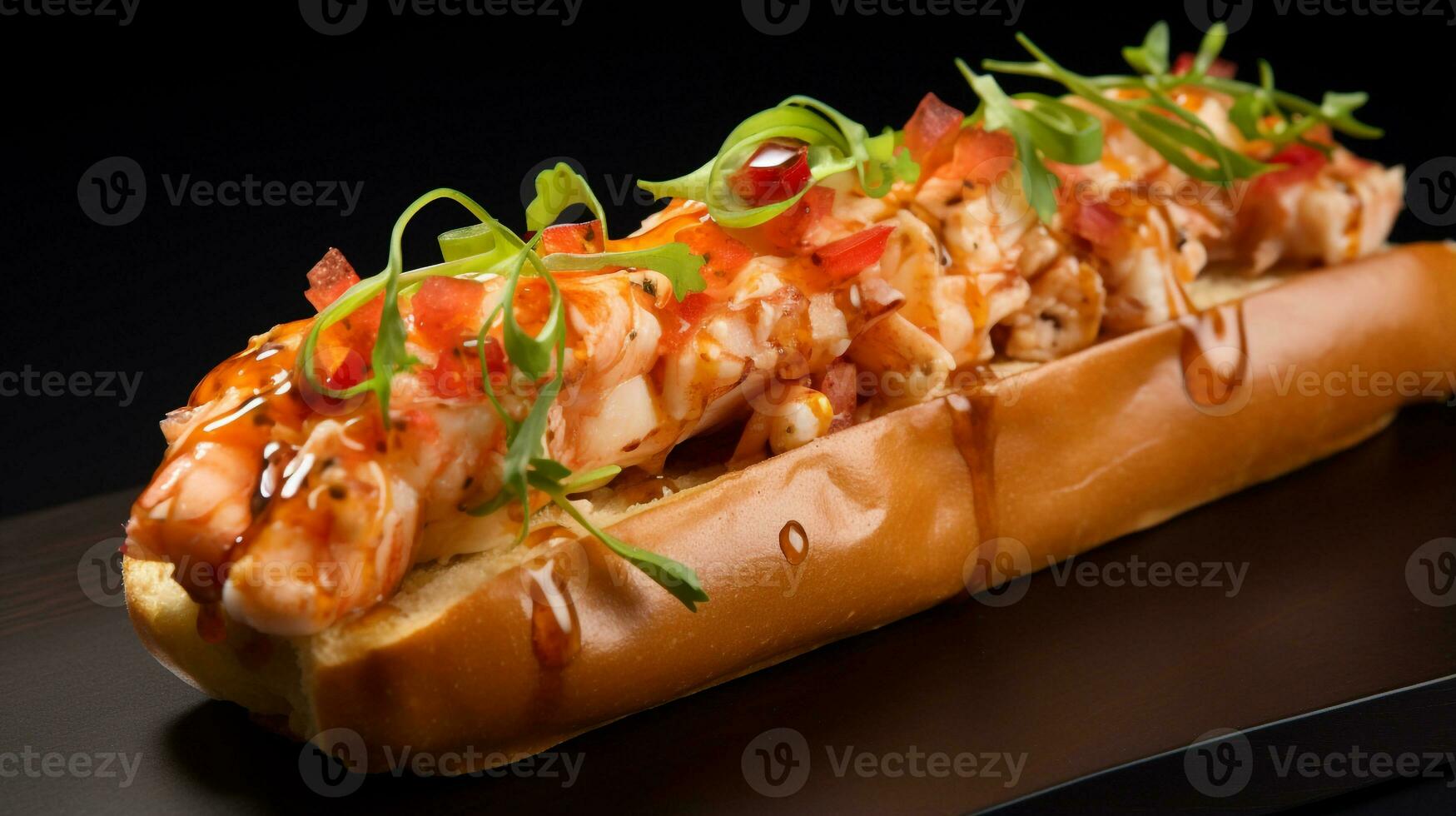 Photo of Lobster Rolls as a dish in a high-end restaurant. Generative AI