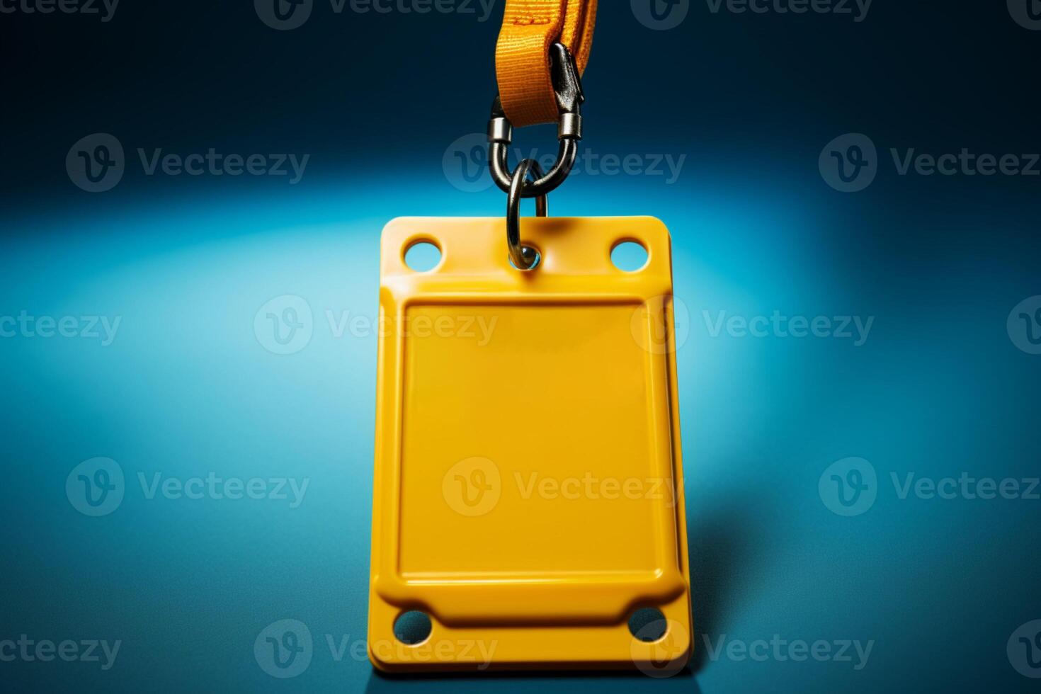 Recognition tag Name badge with yellow cord, empty area, and descriptive text AI Generated photo